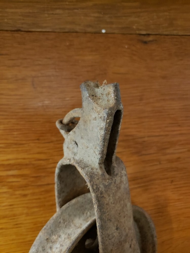 Antique Cast Iron Barn Pulley- Broken on One End