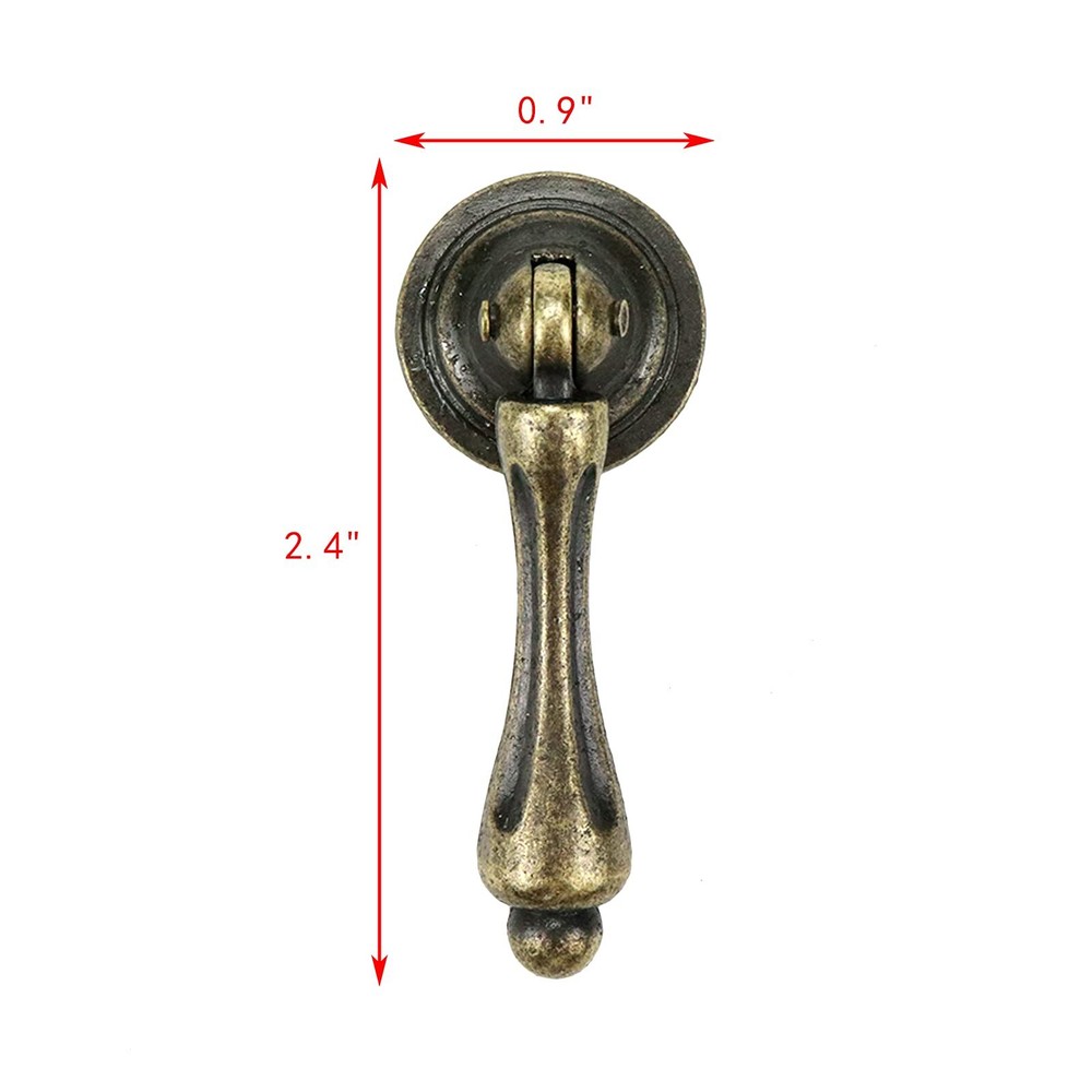Cabinet Tear Drop Pull Handle Pulls Antique Bronze Set of 8