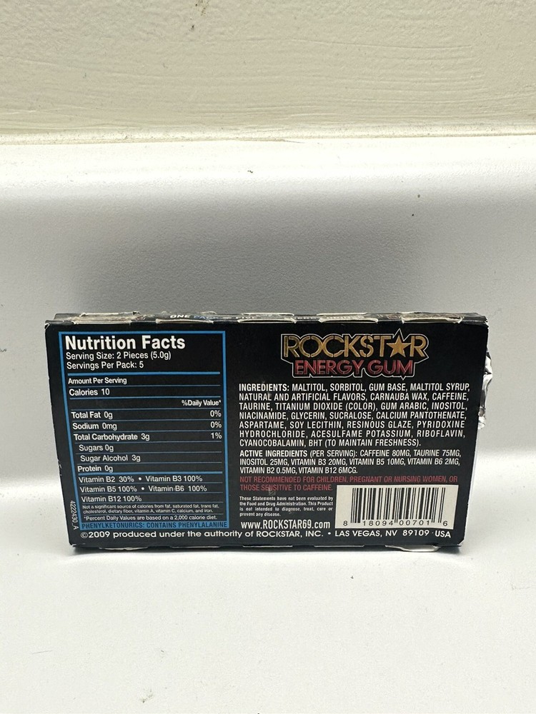 Rockstar Energy Iced Mint Gum Rare Empty