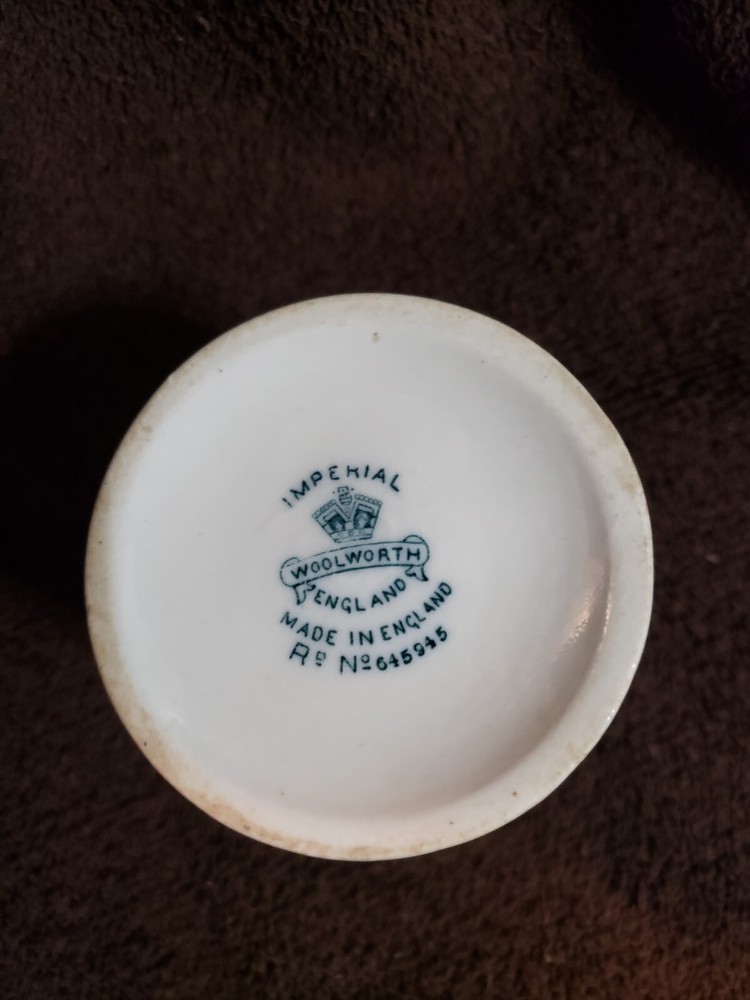 Imperial Woolworth Creamer Blue & Ivory