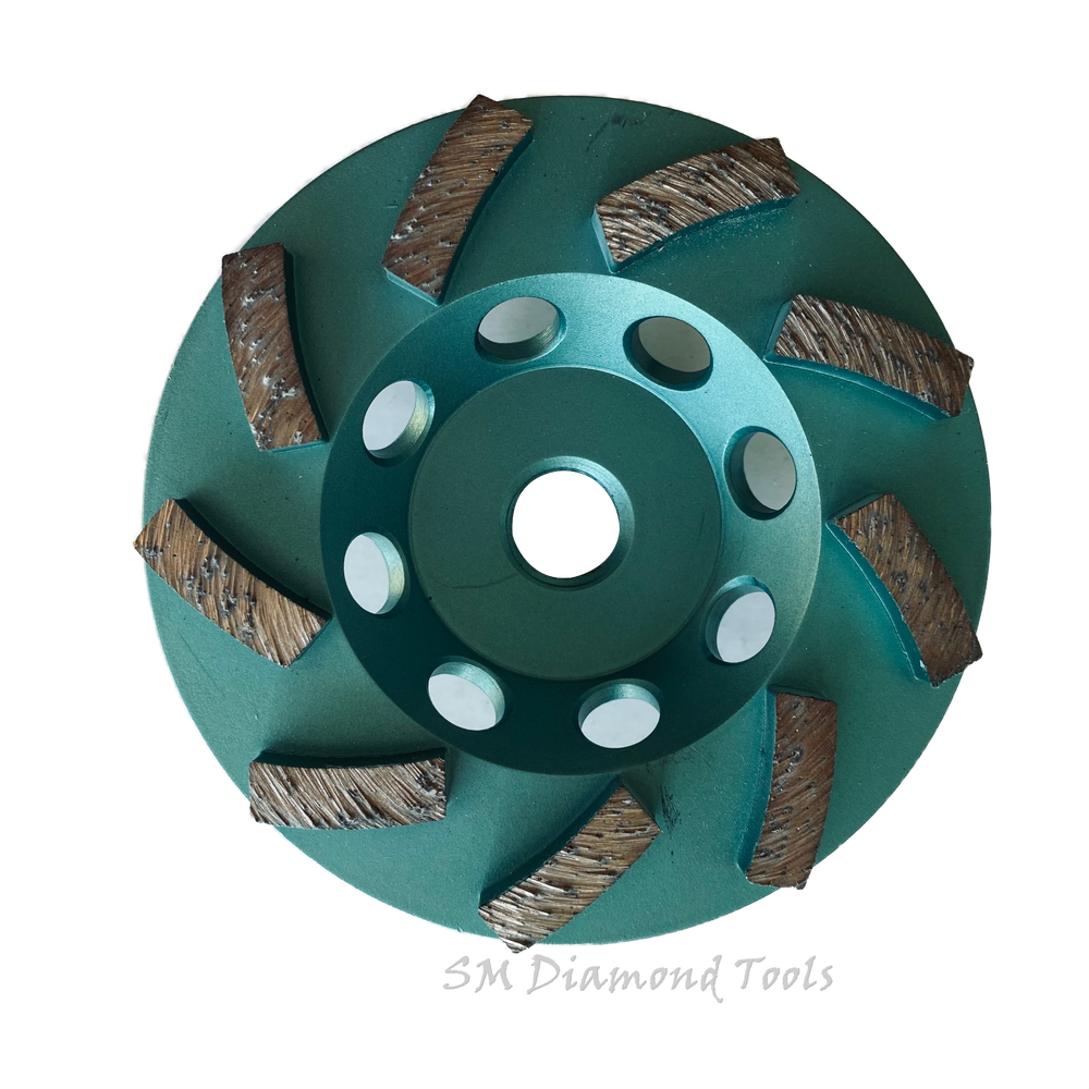 4" Premium Turbo Cup Wheel 9 Segment 5/8" Threaded Concrete Surface Grinding