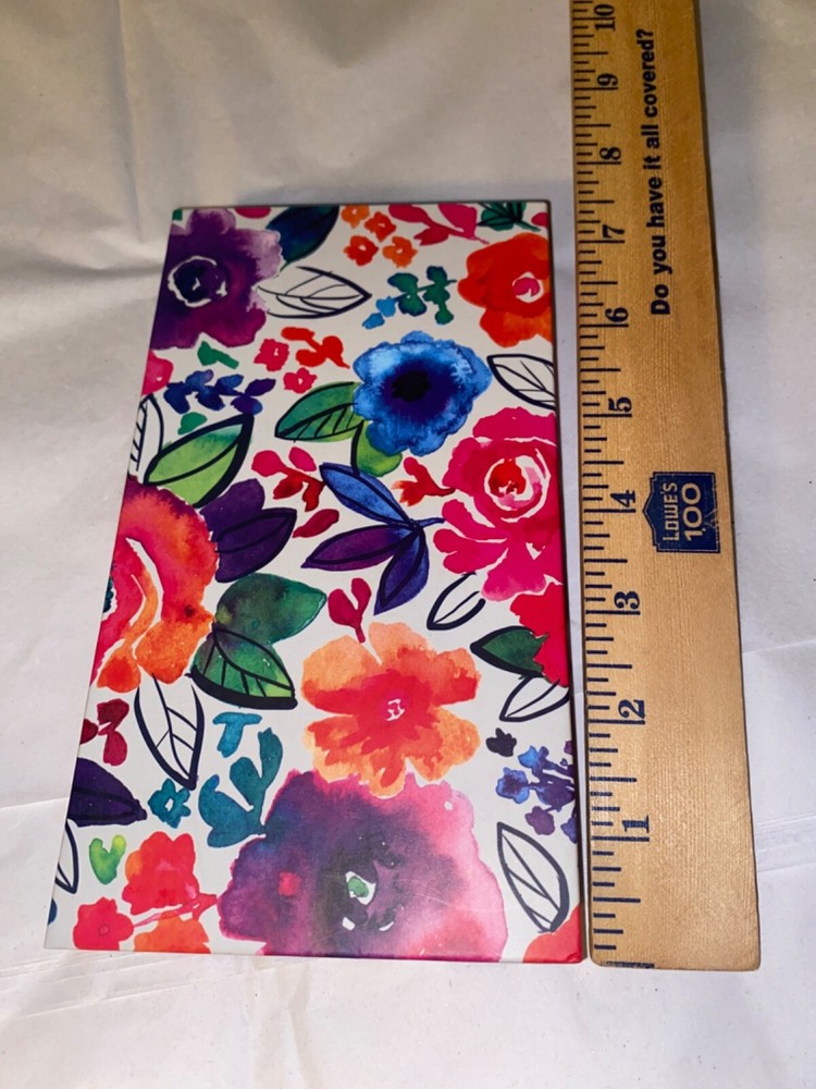 PIER 1 RECTANGULAR BRIGHT COLORFUL FLOWERS NOTEPAD