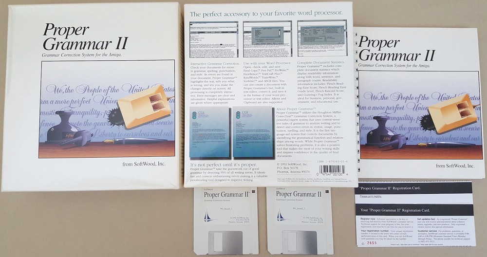 Proper Grammar II©1993 SoftWood Grammar Correction System for Amiga BOXED TESTED