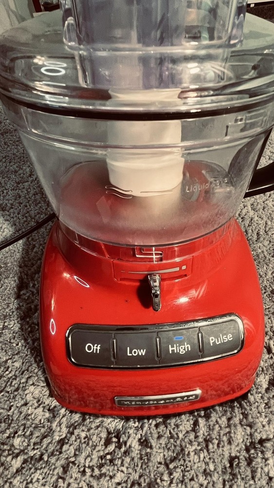 KitchenAid 4 Cup Food Processor Red Motor Base Bowl Lid Blade Pusher