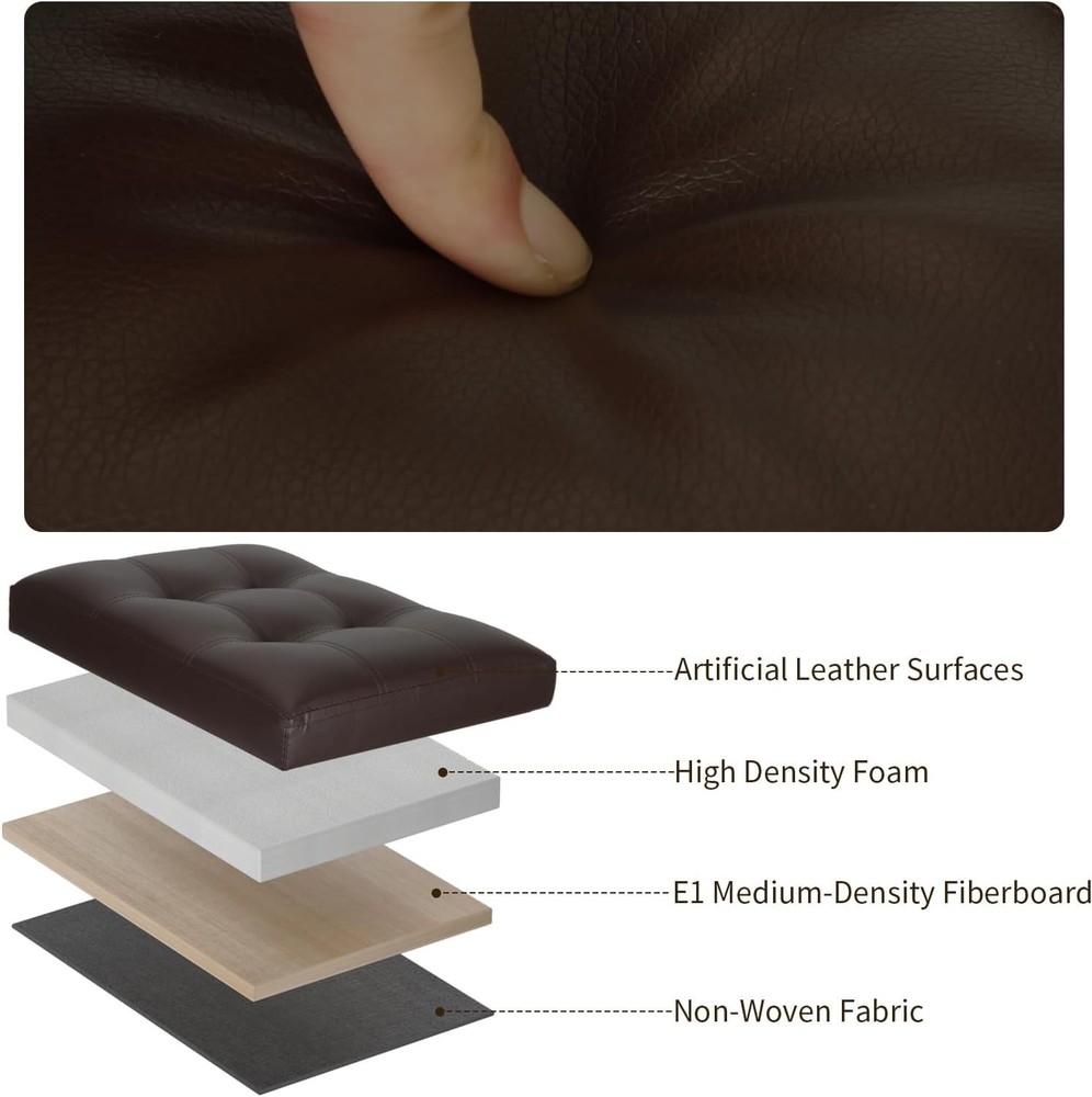 Storage Ottoman Foot Rest Stool Foldable Leather Footstool Storage Bench New