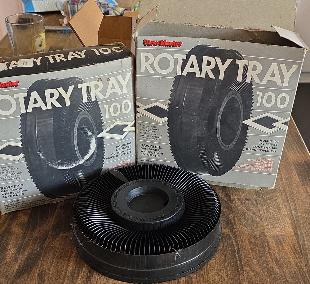 2 boxes View-Master Rotary Tray 100  Slide Retainers for 2x2 Slides Projector