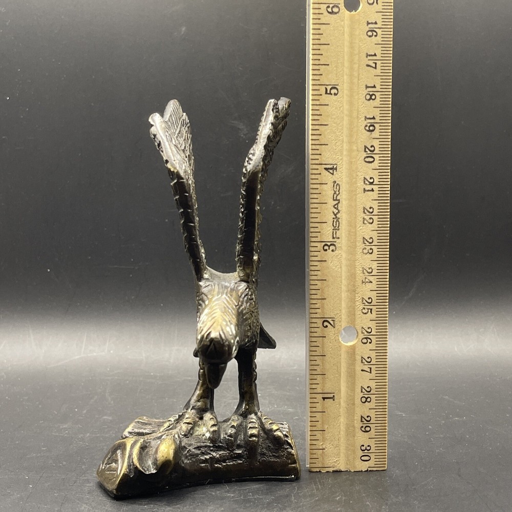 Antiqued Metal Eagle Bird Statue Figurine