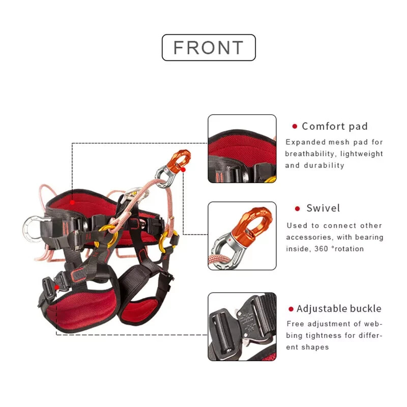 Tree Climbing Saddle Arborist Half Body Harness Fall Protection Equipment New