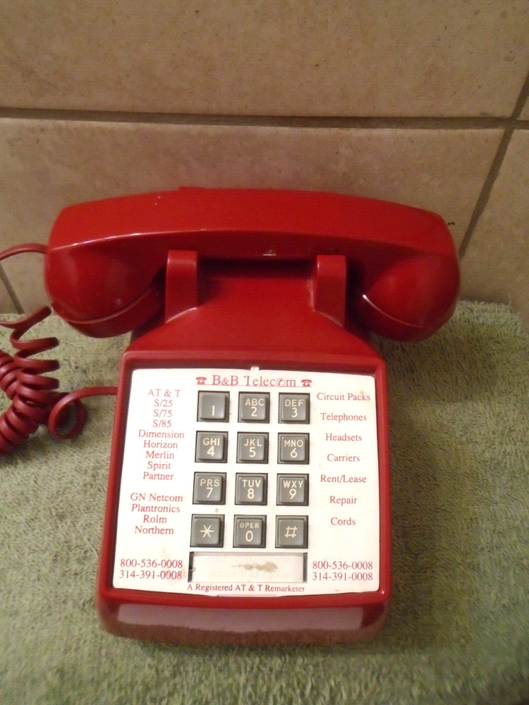 Vintage Push Button Phone Red