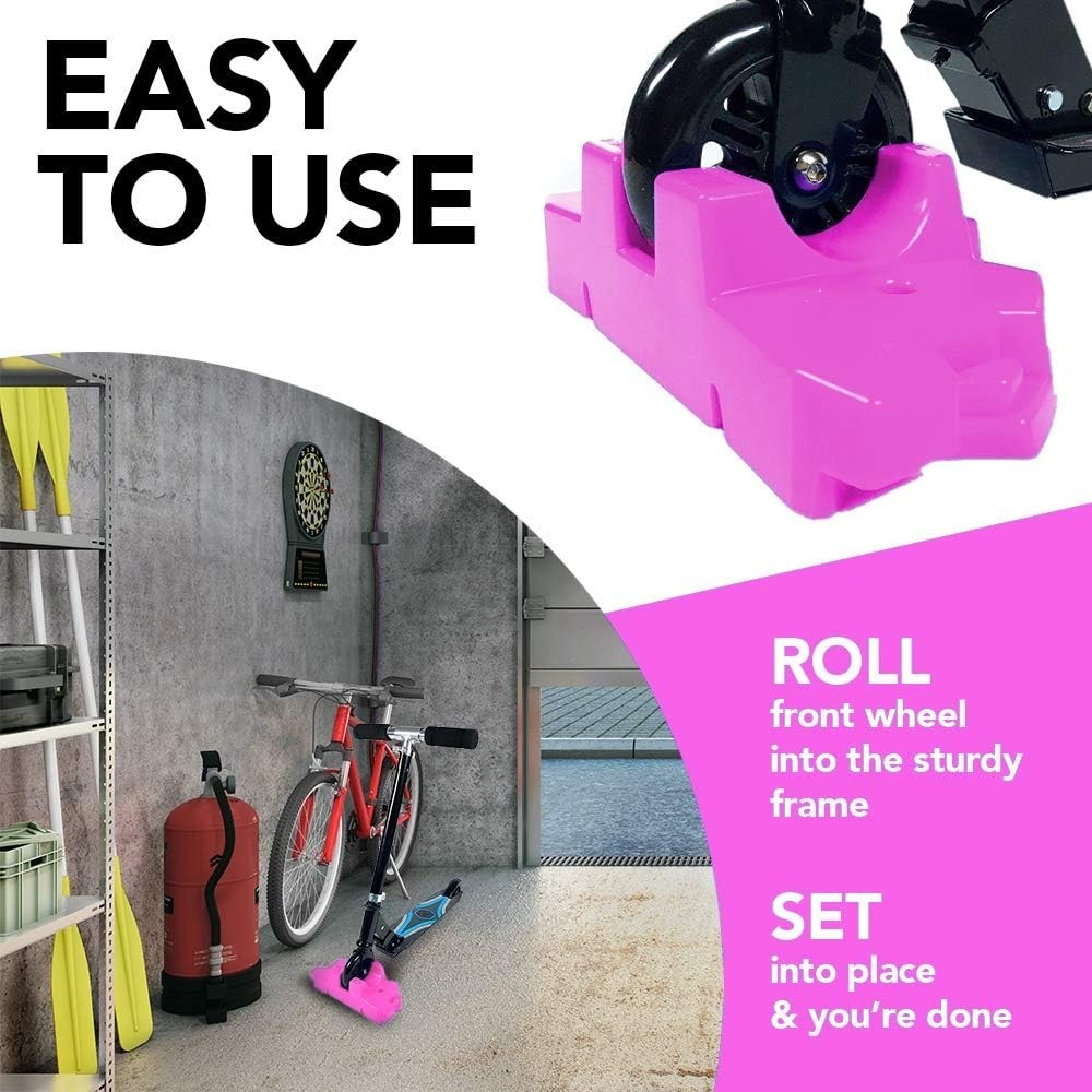 Connectable Pink Scooter Stand for Organized Storage - Sturdy & Lightweight