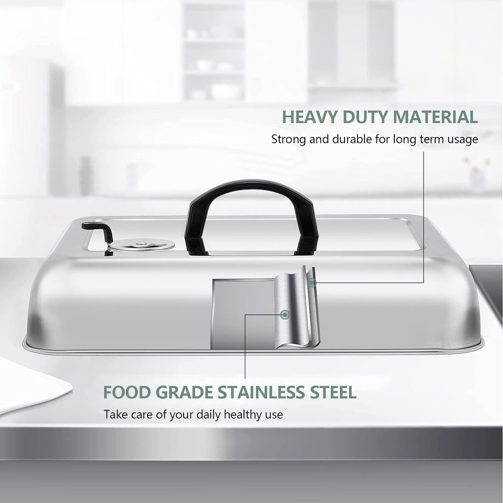 3 PCS BBQ Blackstone Basting Covers Large Rectangular Basting Cover & Round Dome