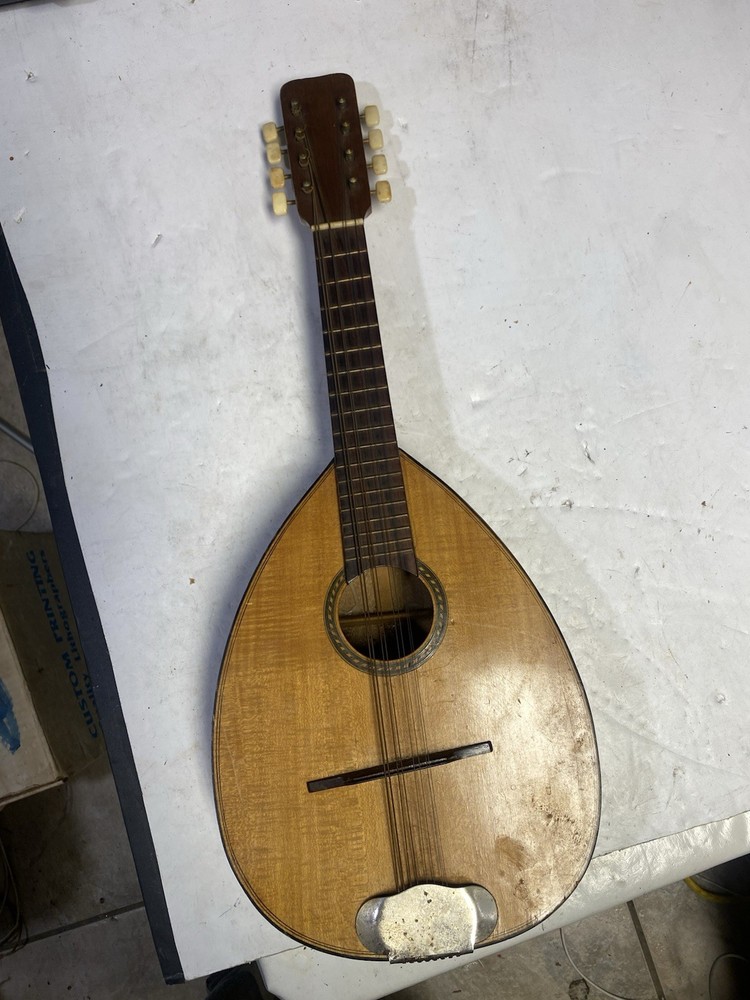 Vintage Mandolin Unbranded Unknown Missing String As Is No Crack Solid