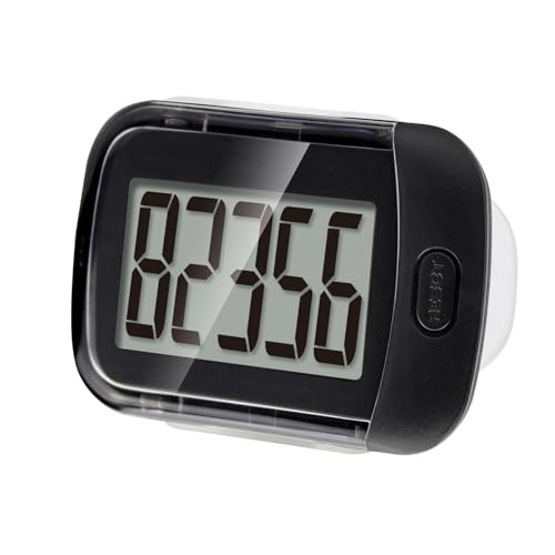 3D Pedometer for Walking, Simple Walking Step Counter with Removable Clip Black