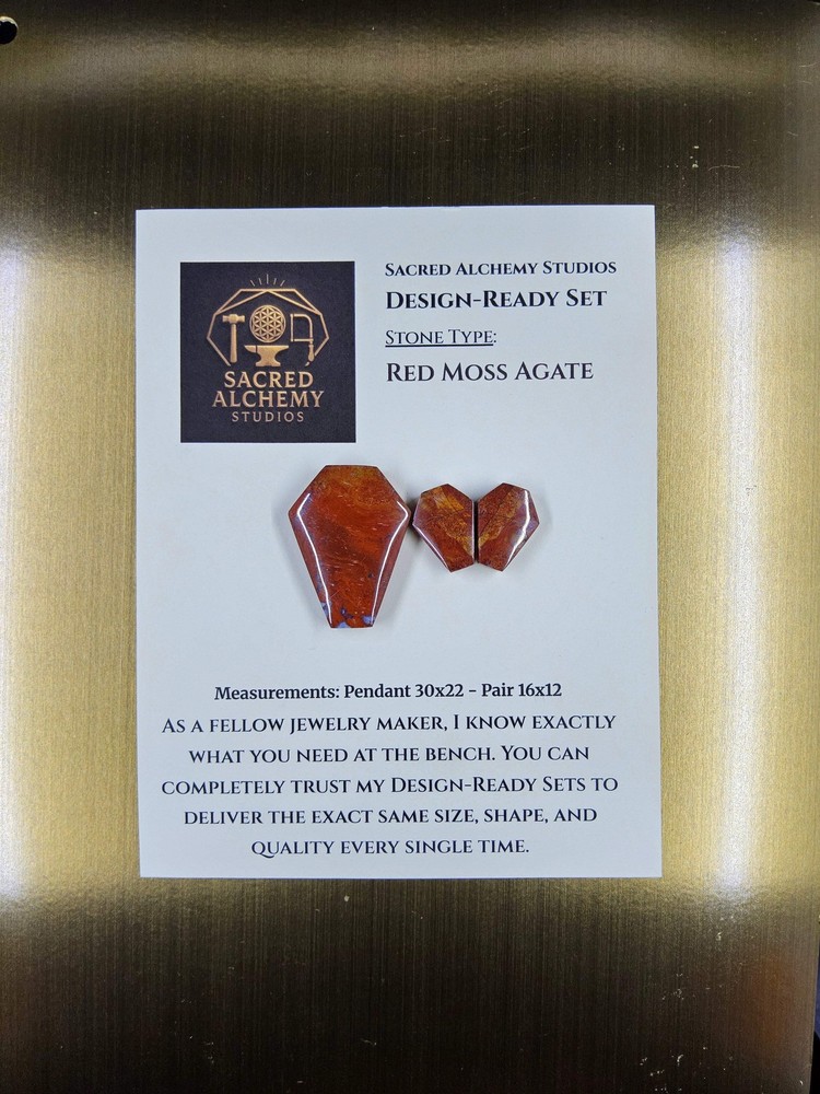 Coffin Shape - Red Moss Agate - Design-Ready Sets