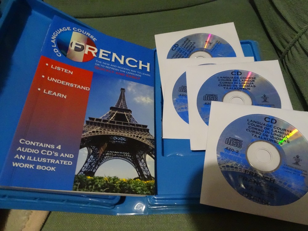 4XCD / BOOK / PLASTIC CASE - FRENCH LANGUAGE COURSE - CAXTON