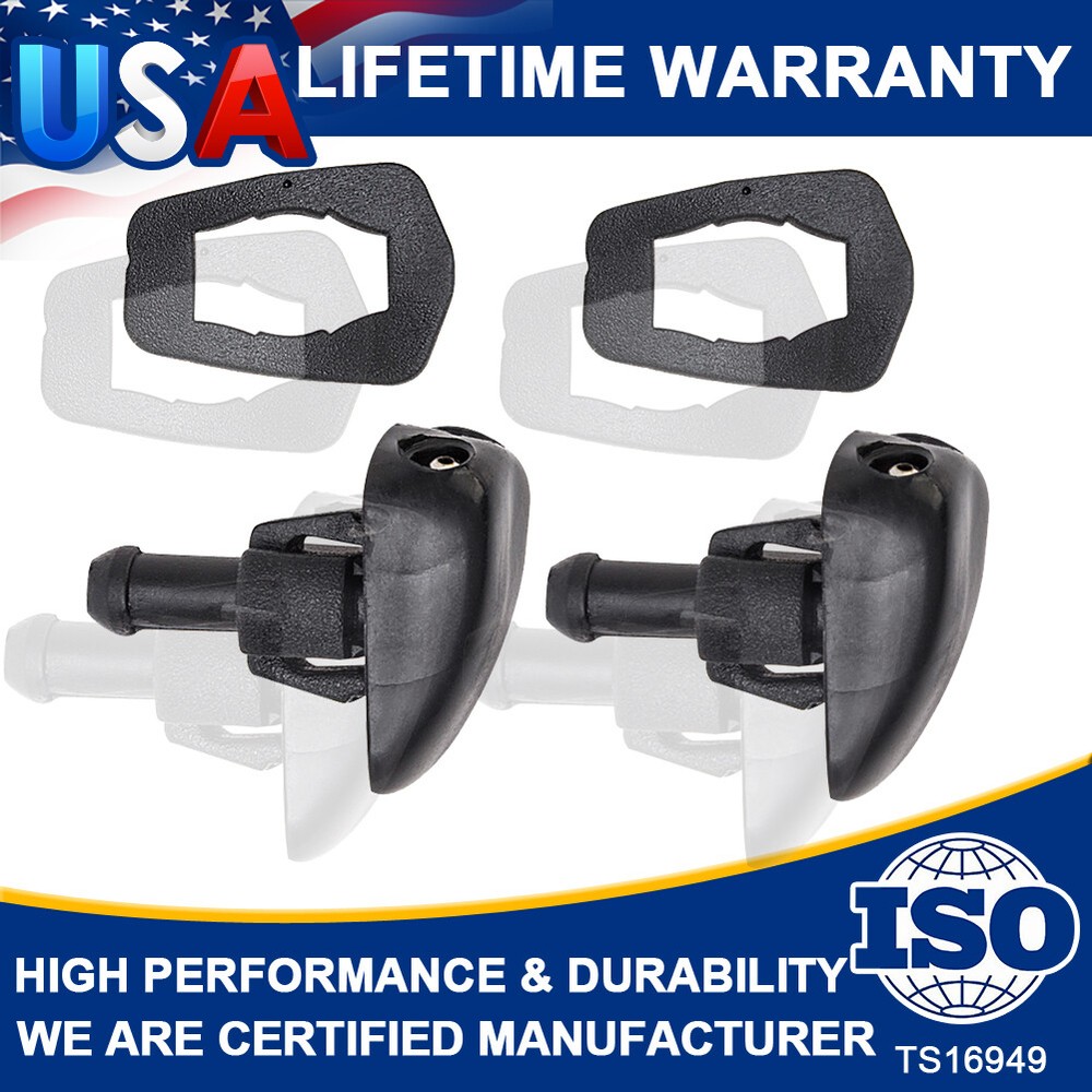 2Pc Car Auto Window Windshield Washer Spray Wiper Sprinkler Nozzle Universal Jet