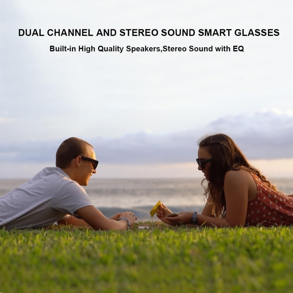 🔥OhO Bluetooth Sunglasses Voice Control Open Ear Style Smart Glasses - Black🔥