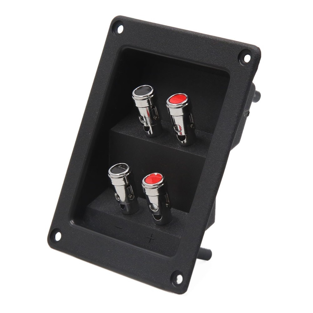 1Pcs Car Audio Speaker Spring Binding Post 4 Terminal Connector Board Black
