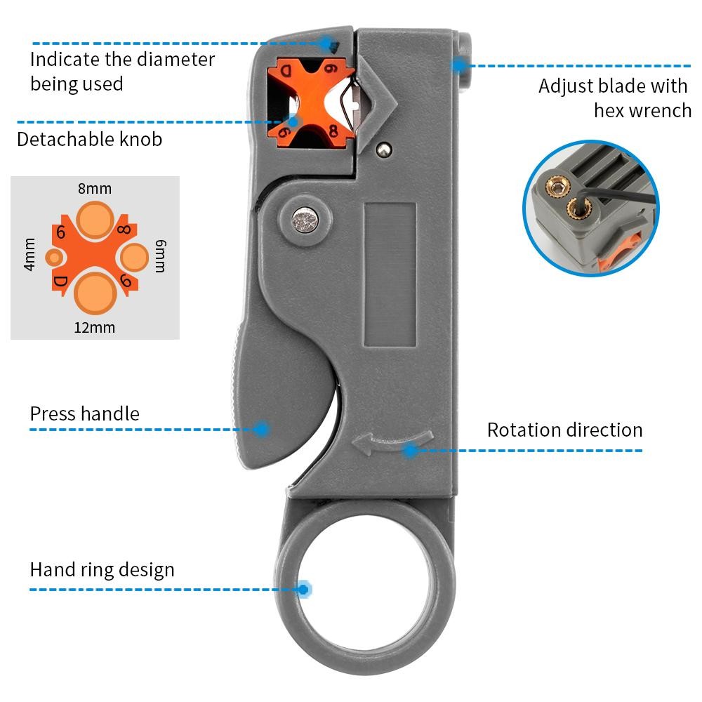 Stripping Pliers Decrustation Wire Cable Tools Stripper Stainless Steel Hexagon