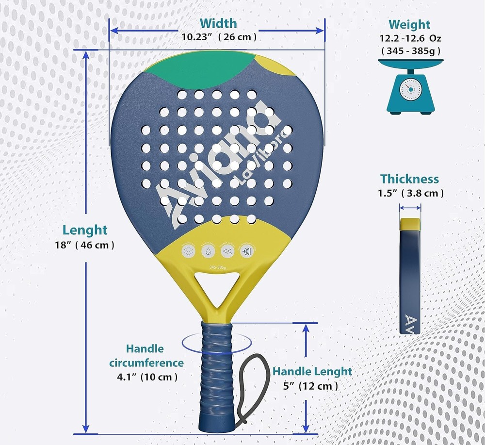 Padel Racket Rough Carbon Fiber Surface and EVA Memory Flex Foam Core