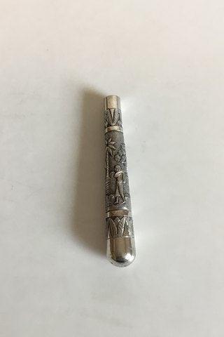 Canehandle or umbrella handle in silver from the West Indies