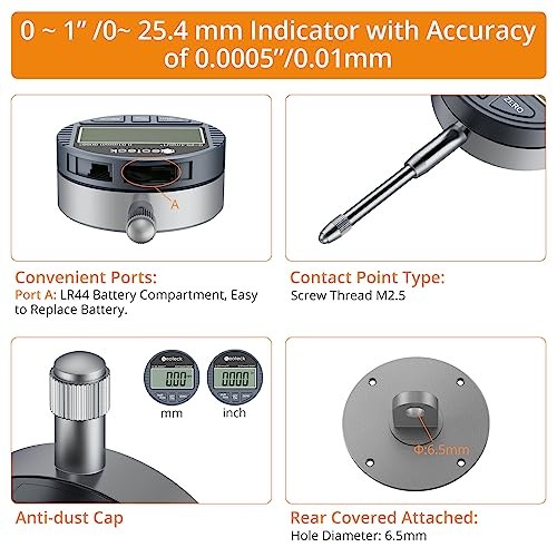 0-1'' Digital Dial Indicator Table Saw Gauge Suitable for Table Saws Silver