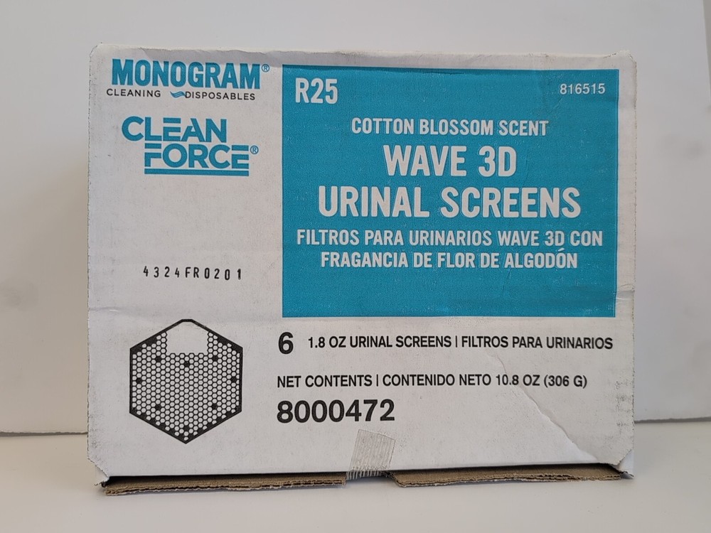 Wave 3D Urinal Screen Deodorizer, Cotton Blossom, Pack of 10