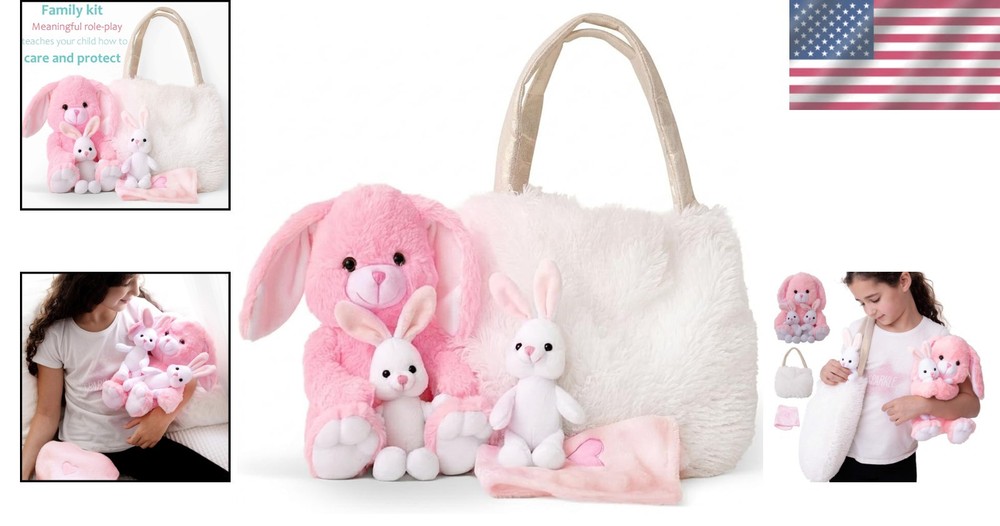 Large Bunny Toy Set for Imaginative Play