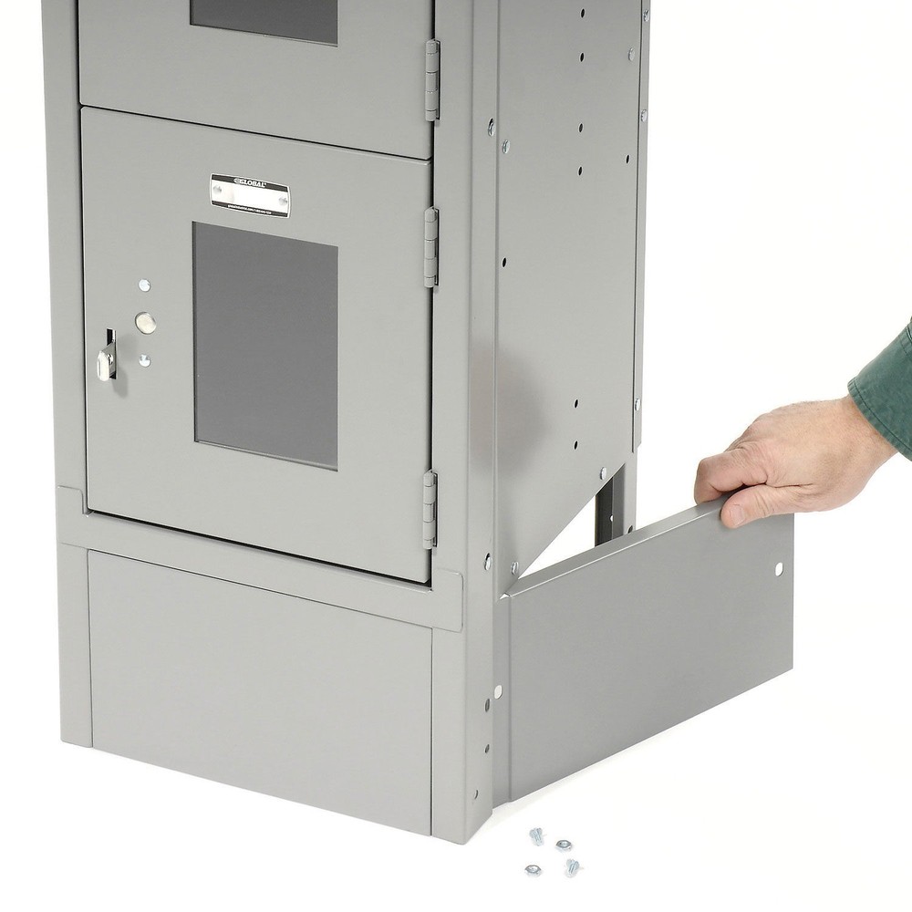 Left And Right End Base For 12"D X 6"H Locker Gray Pair