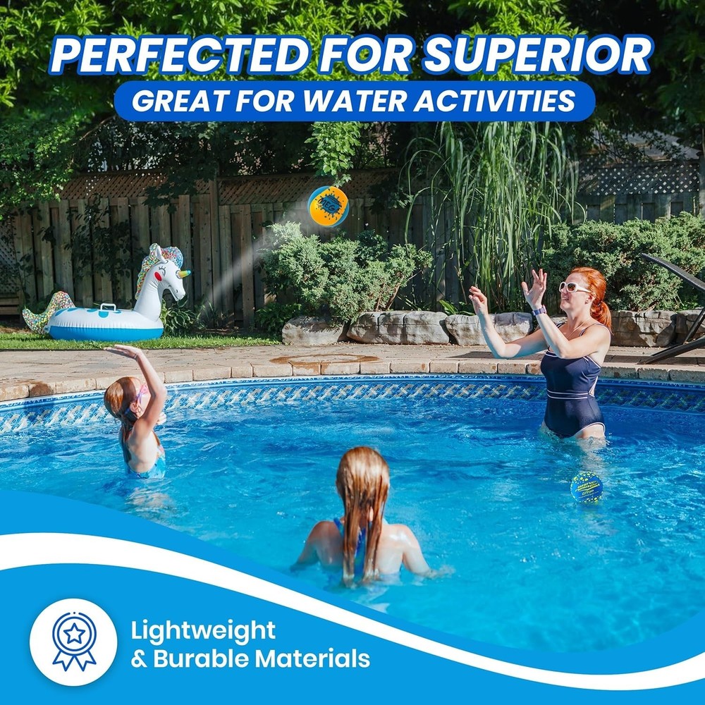 Wave Runner 2-Pack Soft Foam Water Bouncing Grip Balls for Endless Summer Fun