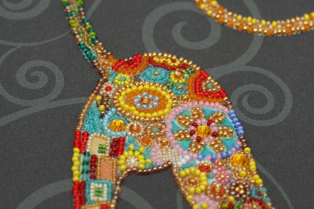 DIY Bead Embroidery Kit "Kitty" Beaded stitching needlepoint beadwork