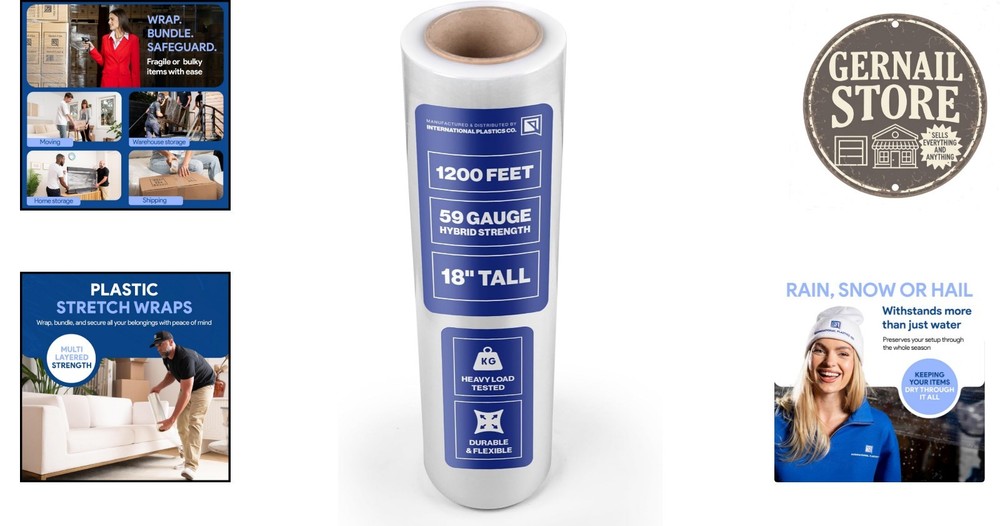Versatile 18" Plastic Stretch Film Wrap - 500% Stretch for All Packing Needs