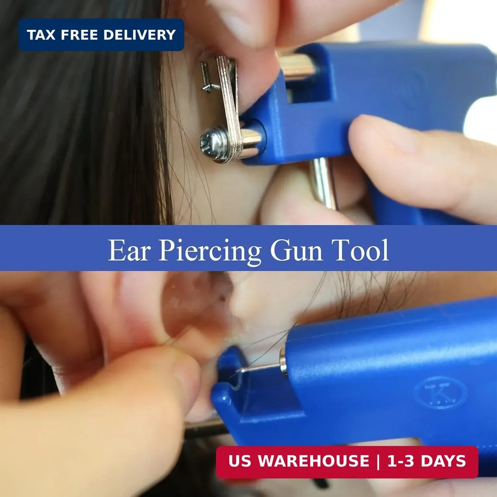 Professional Ear Piercing Gun Kit 98pcs Reusable Tool Stud Set