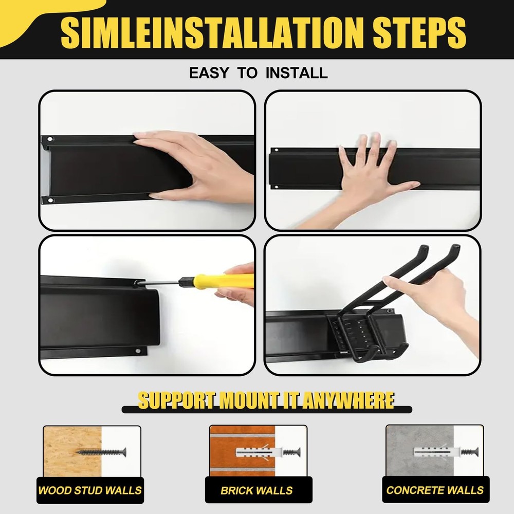 SAMRELAX 64'' Garage Tool Organizer Wall Mount, 18 PCS Adjustable Black