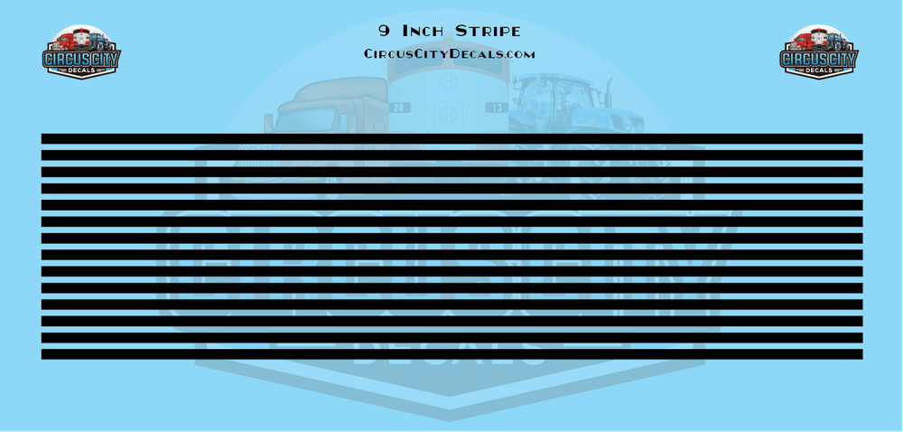 9 Inch Black Stripes 1:87 HO Scale