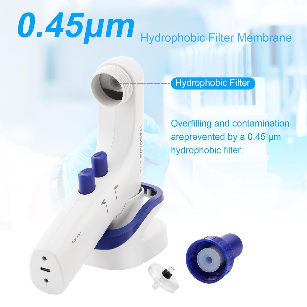 Lab Electric Pipette Controller 0.1-100ml for Lab LCD Screen 6 Adjustable Speed