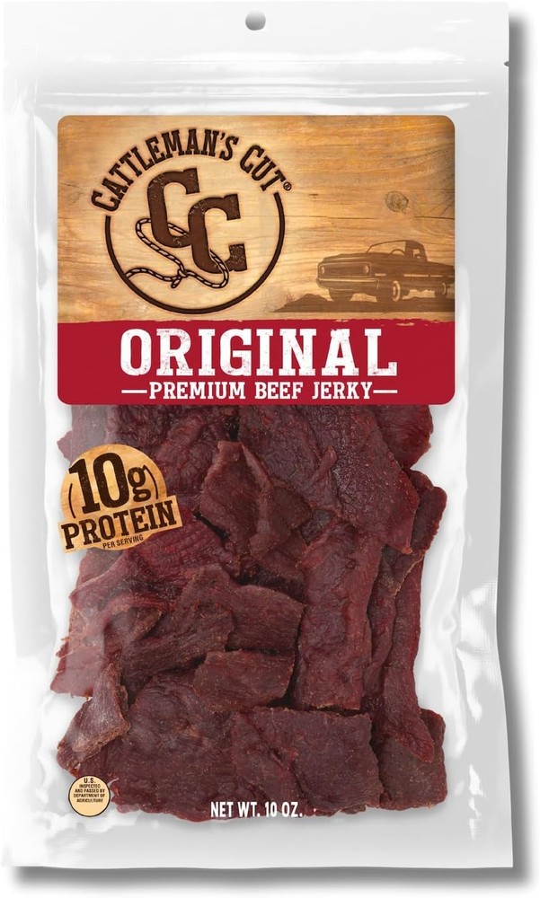Cattleman's Cut Original Beef Jerky, Premium Marinated Steak High Protein