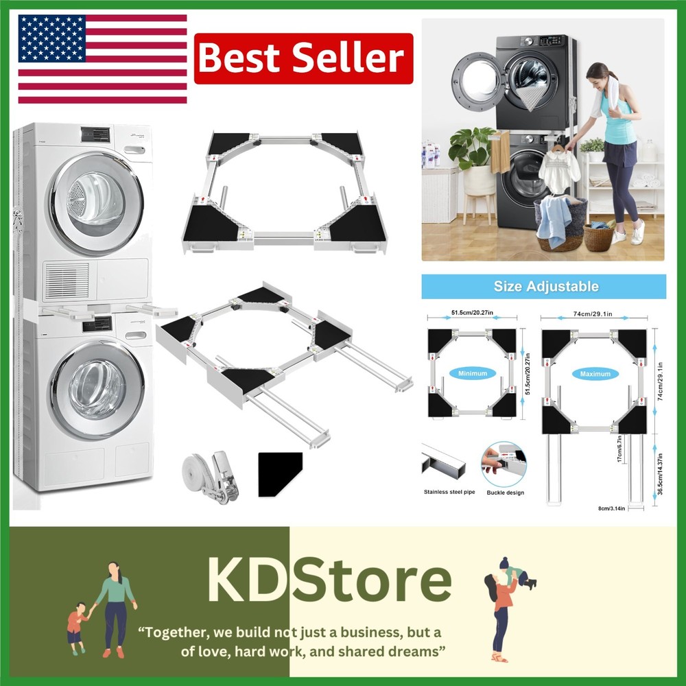 Universal Adjustable Washer & Dryer Stacking Kit with Pull-Out Drying Rack