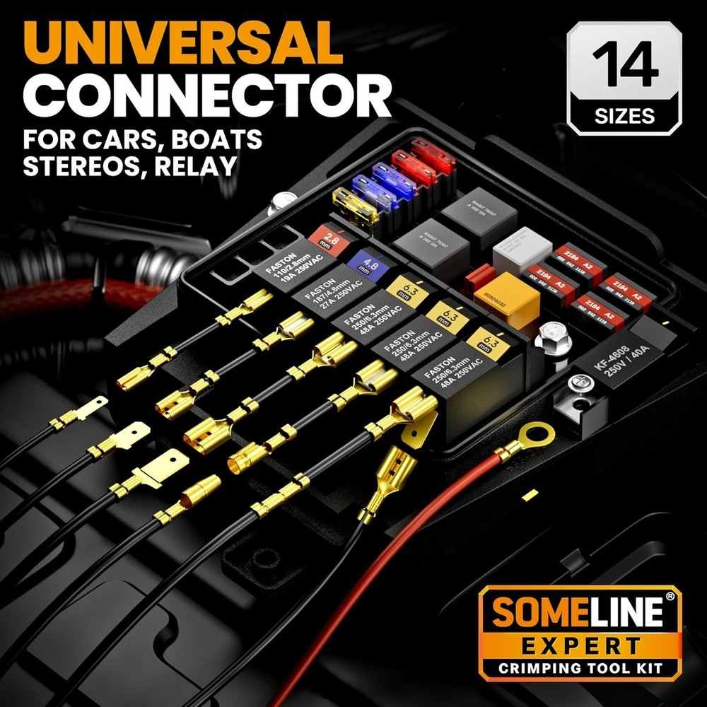 Crimping Tool Kit with 14 Sizes Terminals