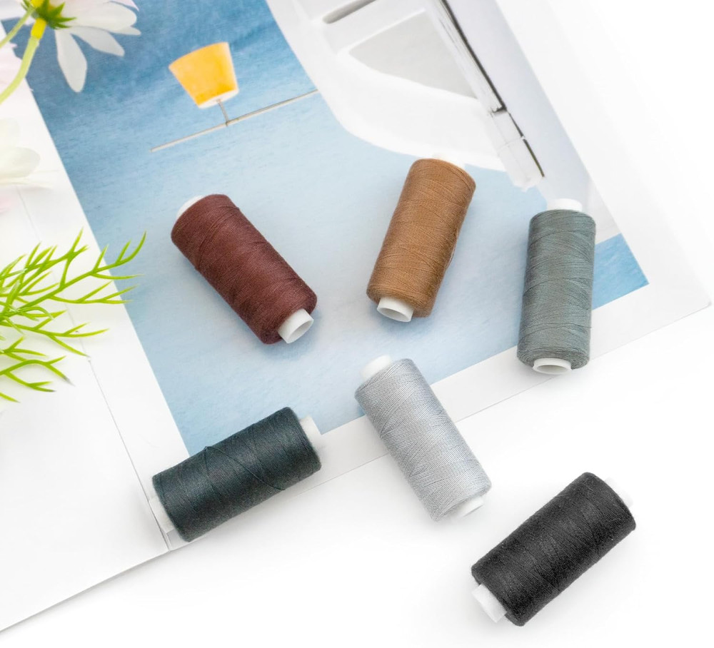 6 Colors Sewing Thread Kit Strong Polyester Quilting Thread 393 Yards per Spools
