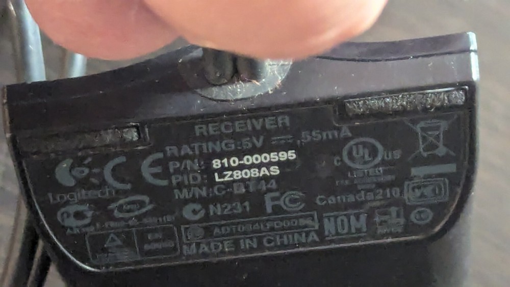 Logitech Connect Receiver; 810-000595 -read description -