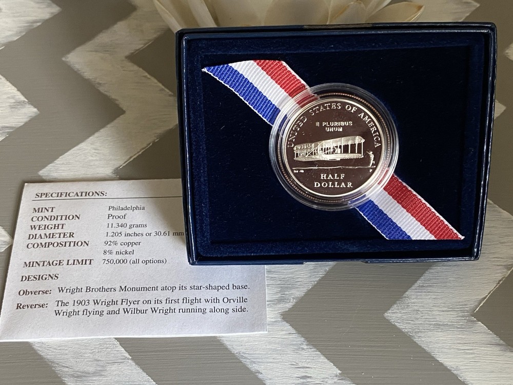 2003 First Flight Centennial Commemorative Half Dollar – Clad Proof (OGP & COA)