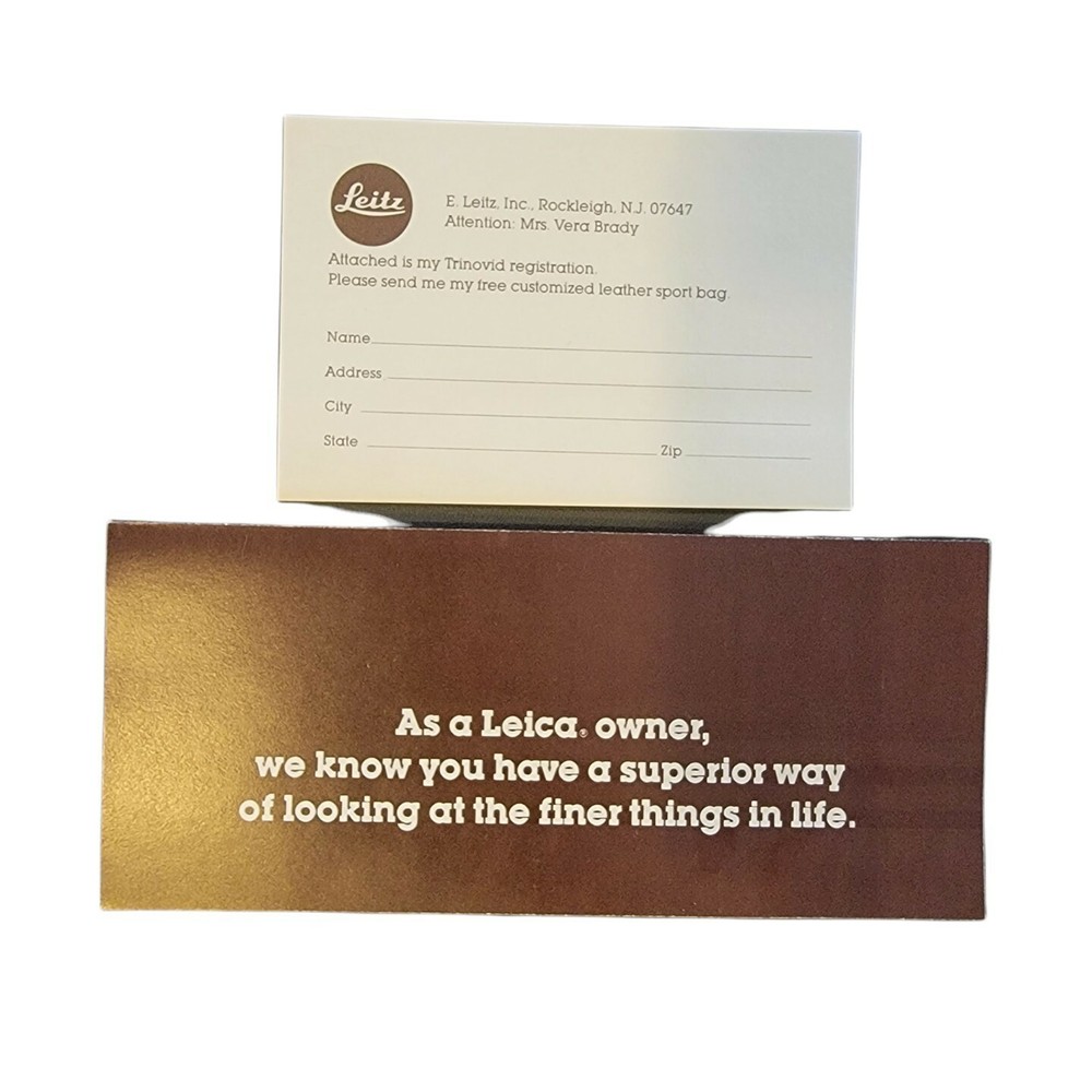 Leitz Trinovid Registration Card w/ Envelope