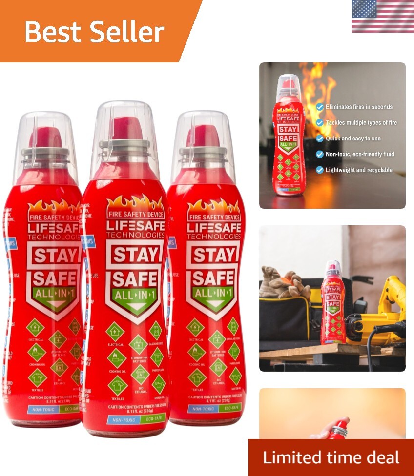 10-in-1 Fire Extinguisher | Lightweight, Safe for Lithium-Ion & Electrical Fires