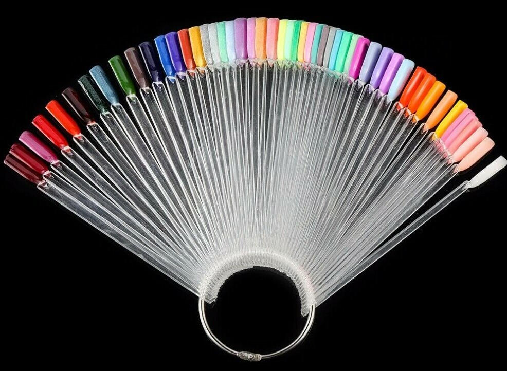 Nail Polish Practice Display Chart False Nail Art Tips Sticks/Rings - Jargod