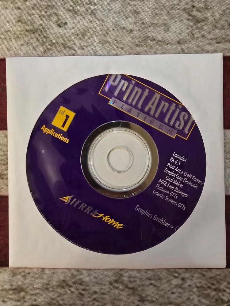 Print Artist Platinum PC CD Rom Software-Rare Vintage