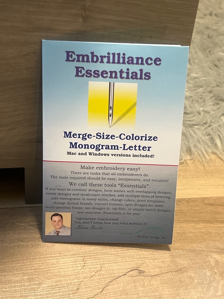 Embrilliance Essentials Machine Embroidery Software