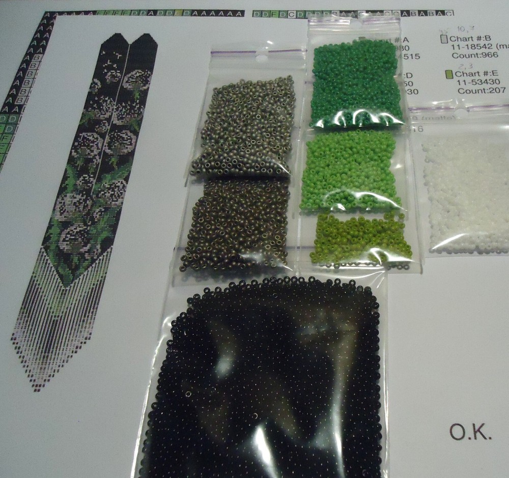 Kit for making a necklace gerdan. Beading Loom Pattern. #C28c