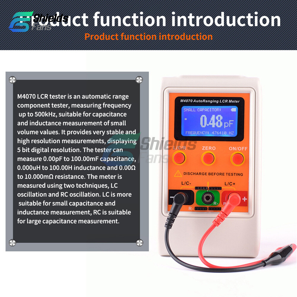 M4070 Handheld Auto Ranging LCR Meter Capacitance Inductance Resistance Tester