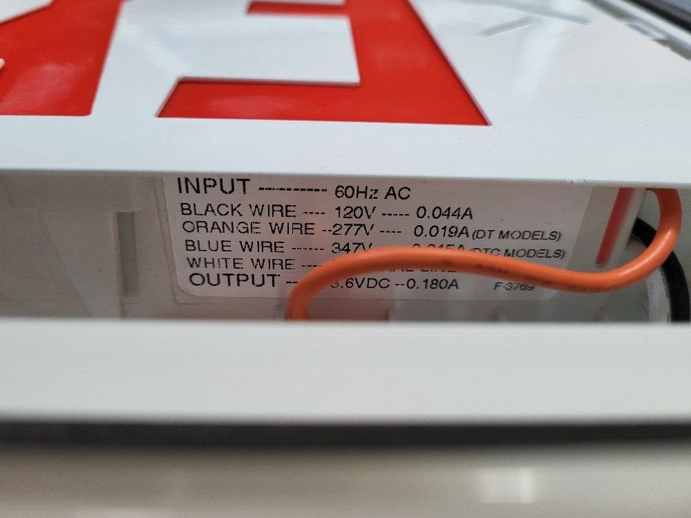 Kenall Exit Light Metal Box Wired "Correctional" White w/ Red Letters Untested